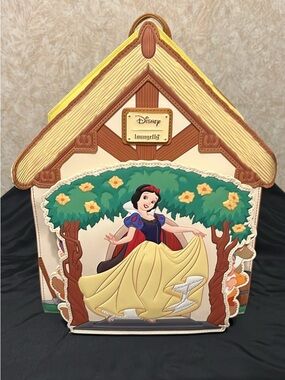 Loungefly Snow White Storybook House Backpack - Yellow, Cream, Red, Blue, Green